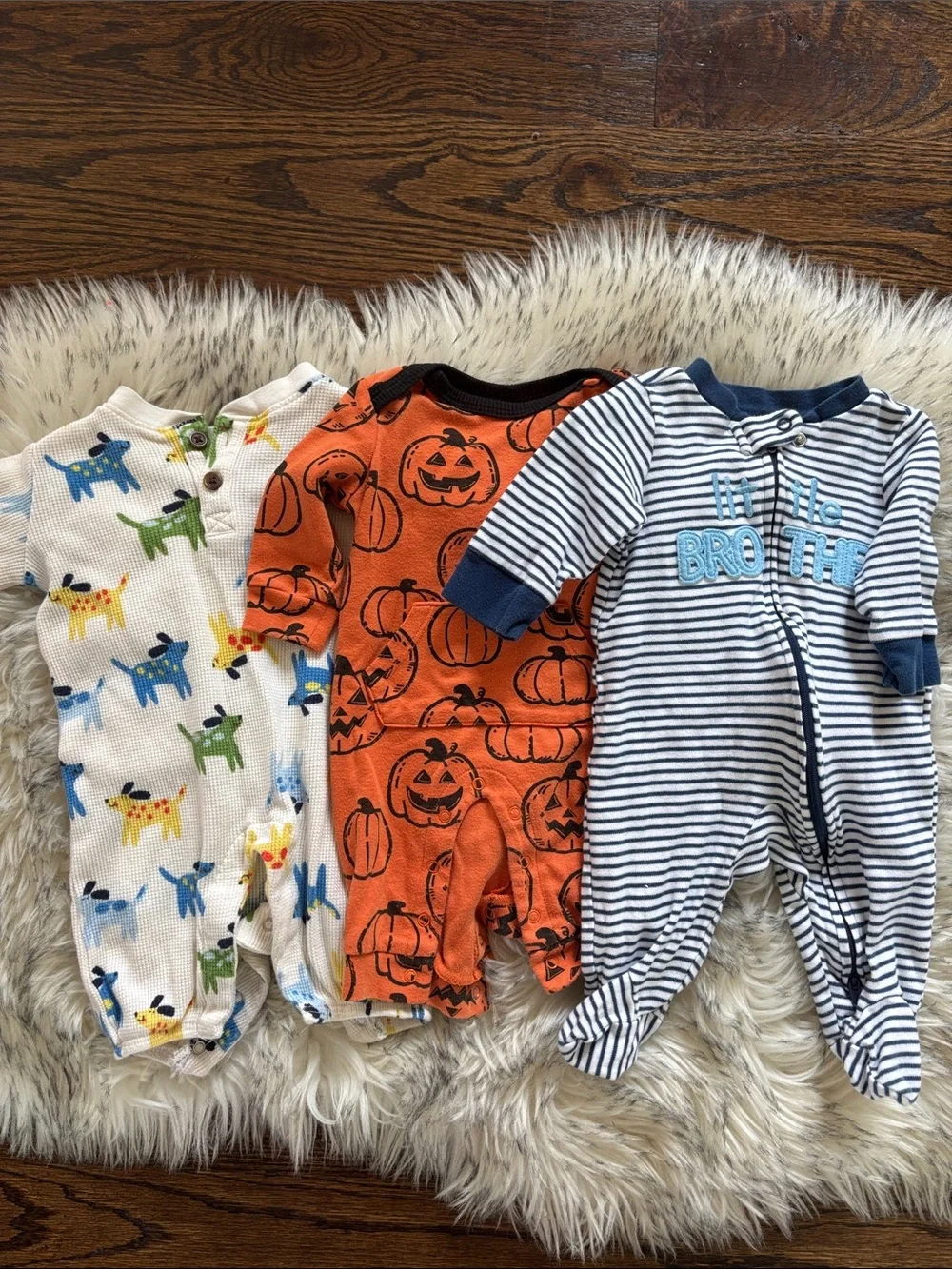 0-3M 9 Baby Boy Footies Bundle Clothes